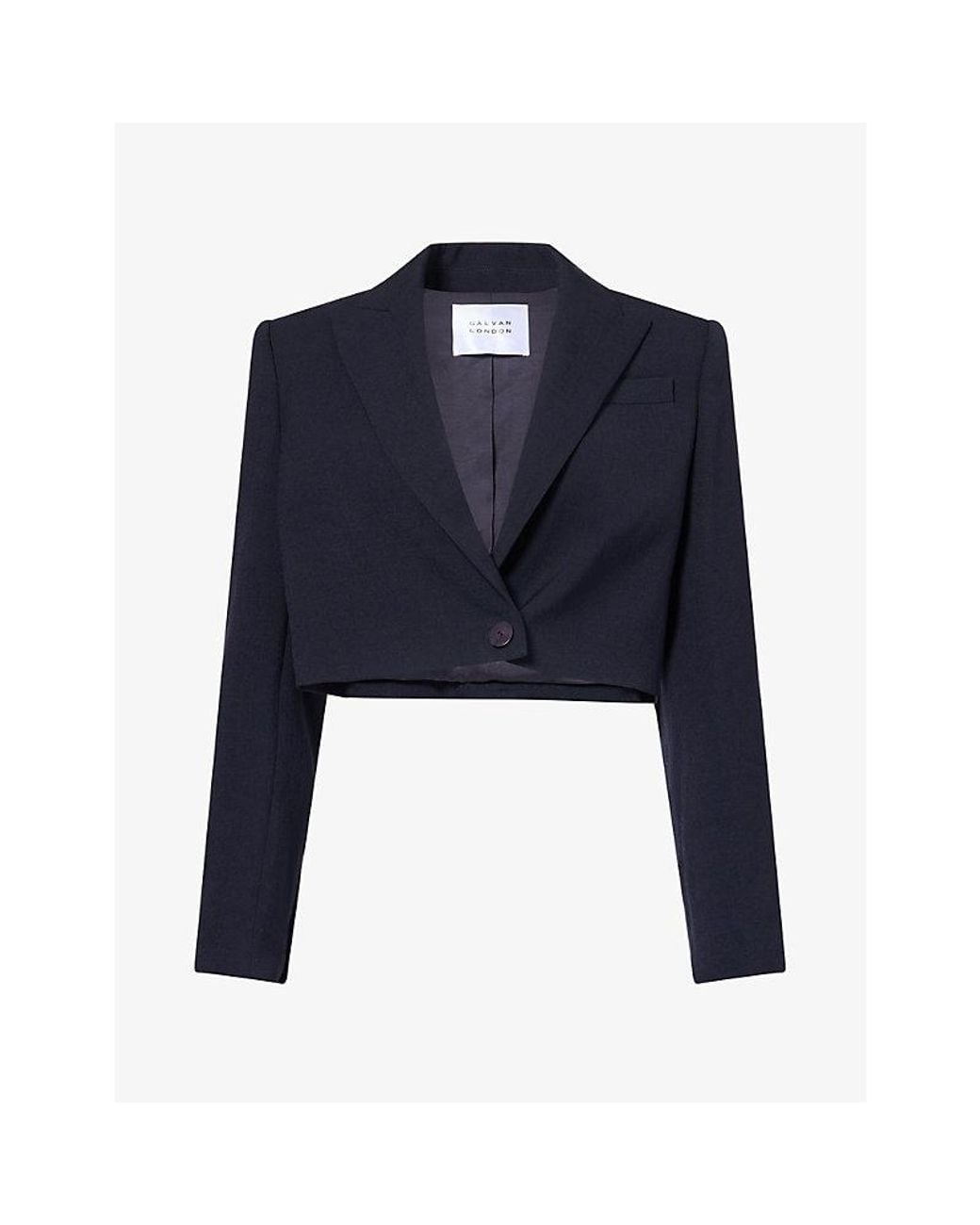 Galvan Blue Roman Cropped Twill Jacket