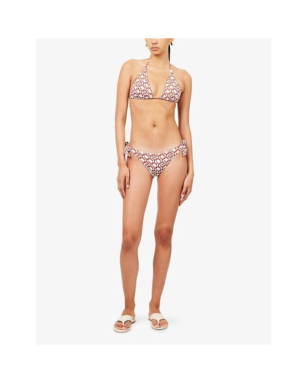 Max Mara Pink Silvana Printed Bikini Bottoms