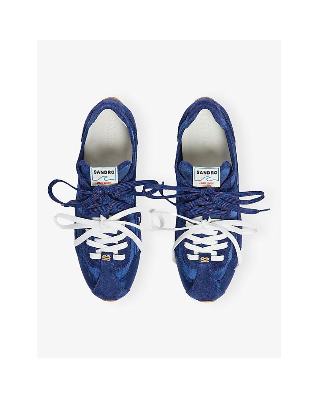Sandro Blue Light Wave Satin Trainers