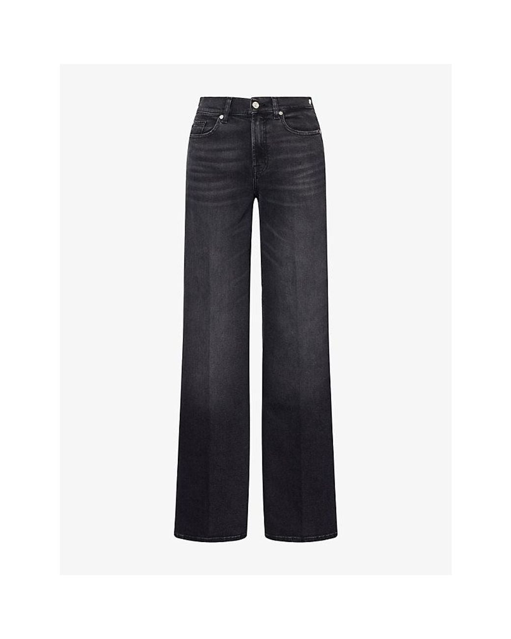 7 For All Mankind Blue Lotta Straight-Leg Denim Jeans