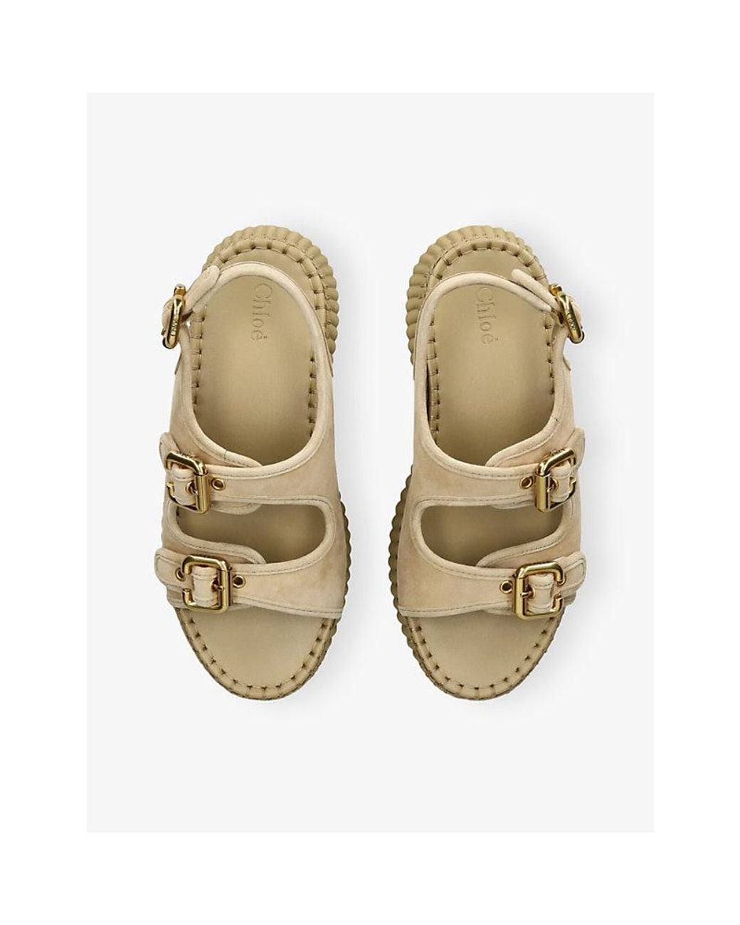 Chloé Natural Nama Platform Leather Sandals