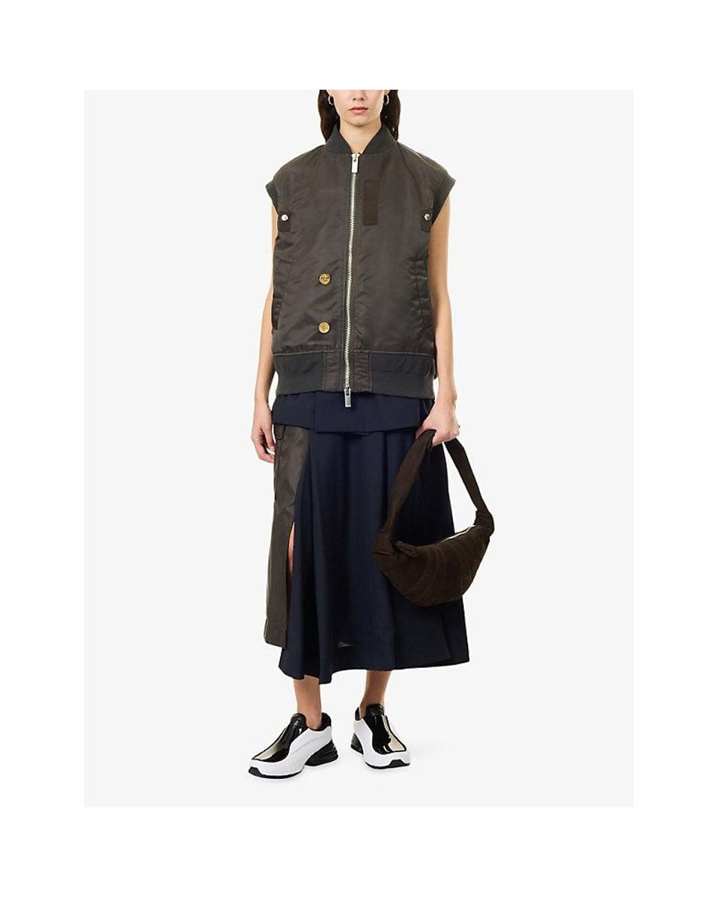 Sacai Blue Layered Suiting Shell Vest