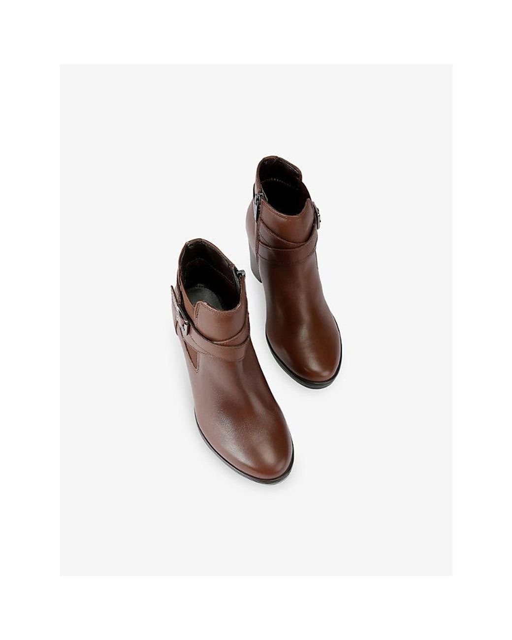 Carvela Kurt Geiger Brown 2 Wide-Fit Leather Heeled Ankle Boots