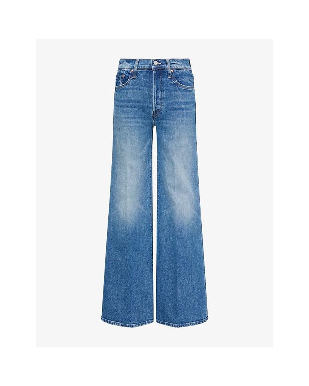Mother Blue The Tomcat Wide-Leg Denim Jeans