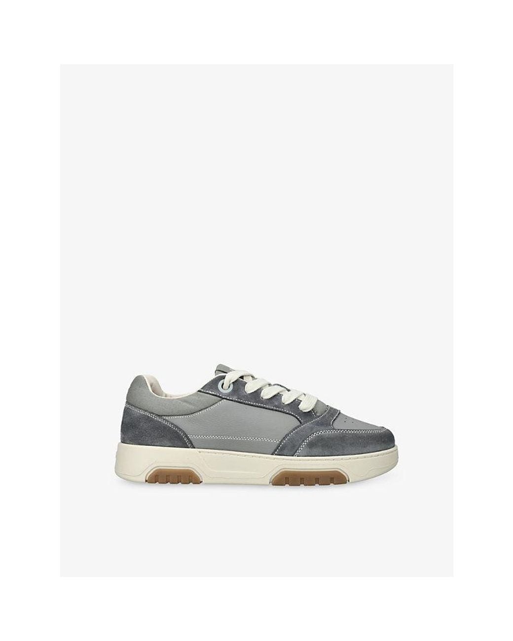 Arne Gray Nova Leather And Woven Trainers for men