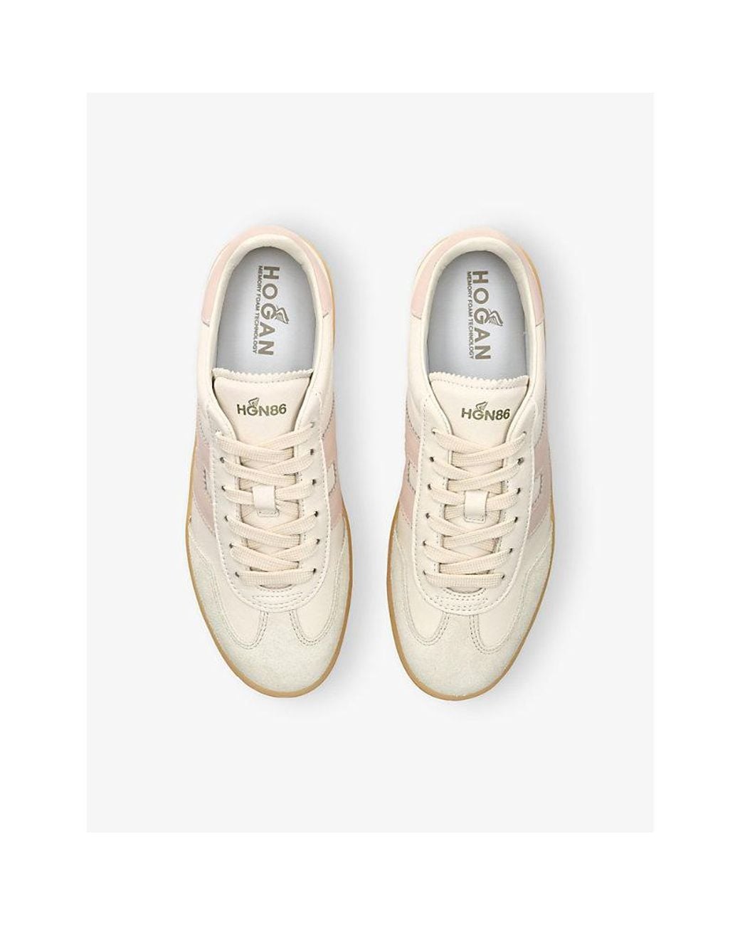 Hogan Natural Cool Logo-Patch Leather Low-Top Trainers