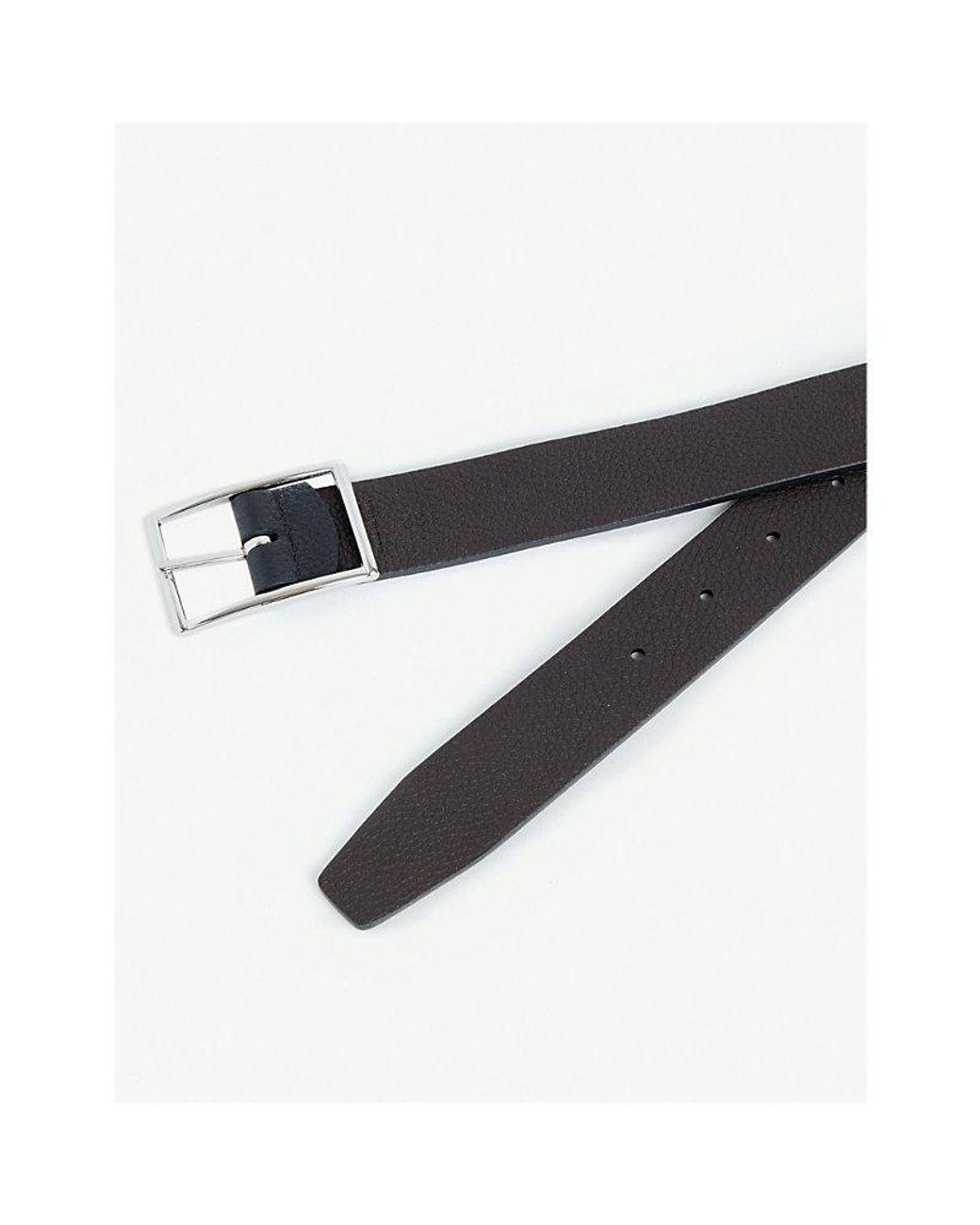 Andersons Black Grained Leather Reversible Belt for men