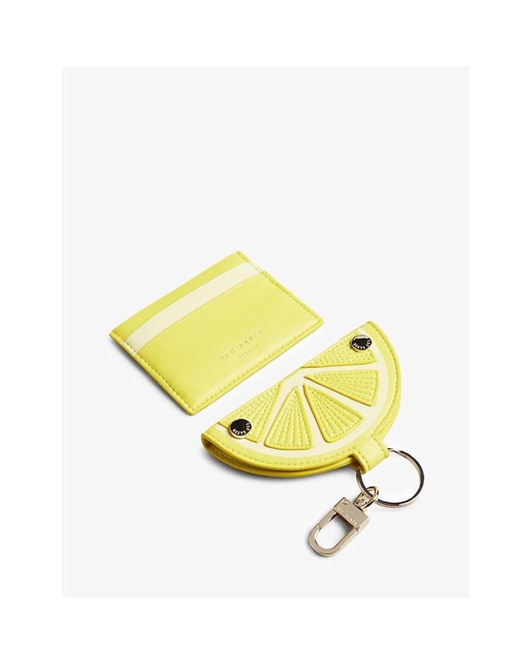 Ted Baker Lemmonn Faux-leather Cardholder And Keyring Set in Yellow | Lyst