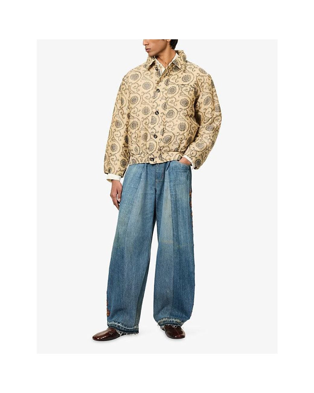 Kartik Research Blue Upcycled Wide-Leg Denim Jeans for men