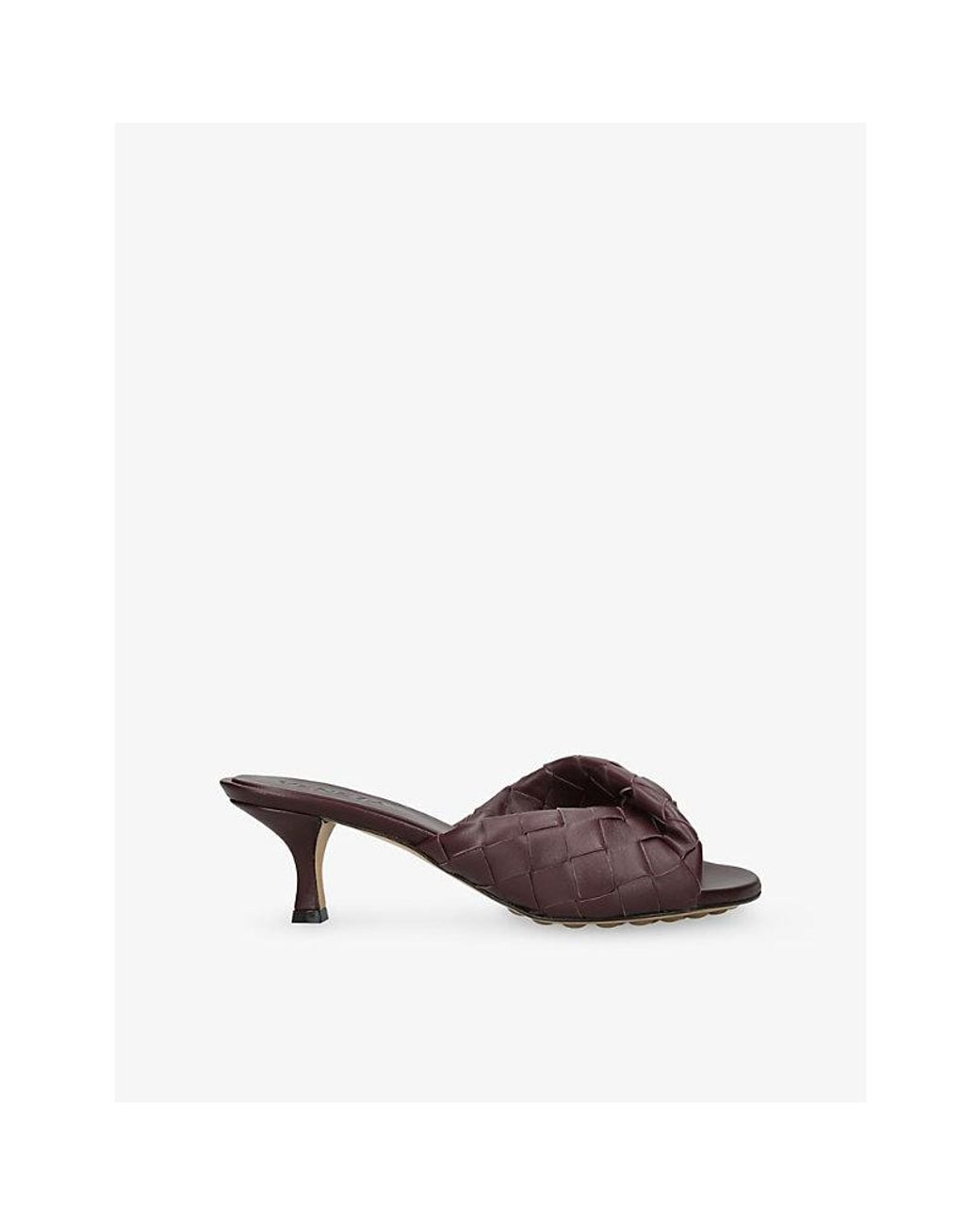 Bottega Veneta Brown Blink Intrecciato Leather Mules