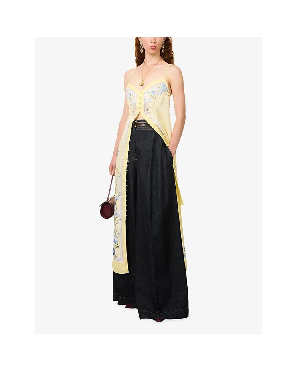 Zimmermann Blue Valiant Tailored Wide-Leg Denim Jean