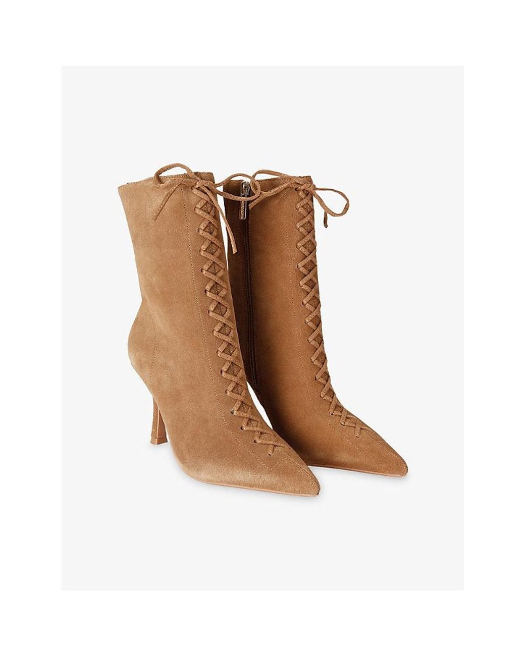 Carvela Kurt Geiger Brown Leoni Lace-Up Suede Heeled Ankle Boots