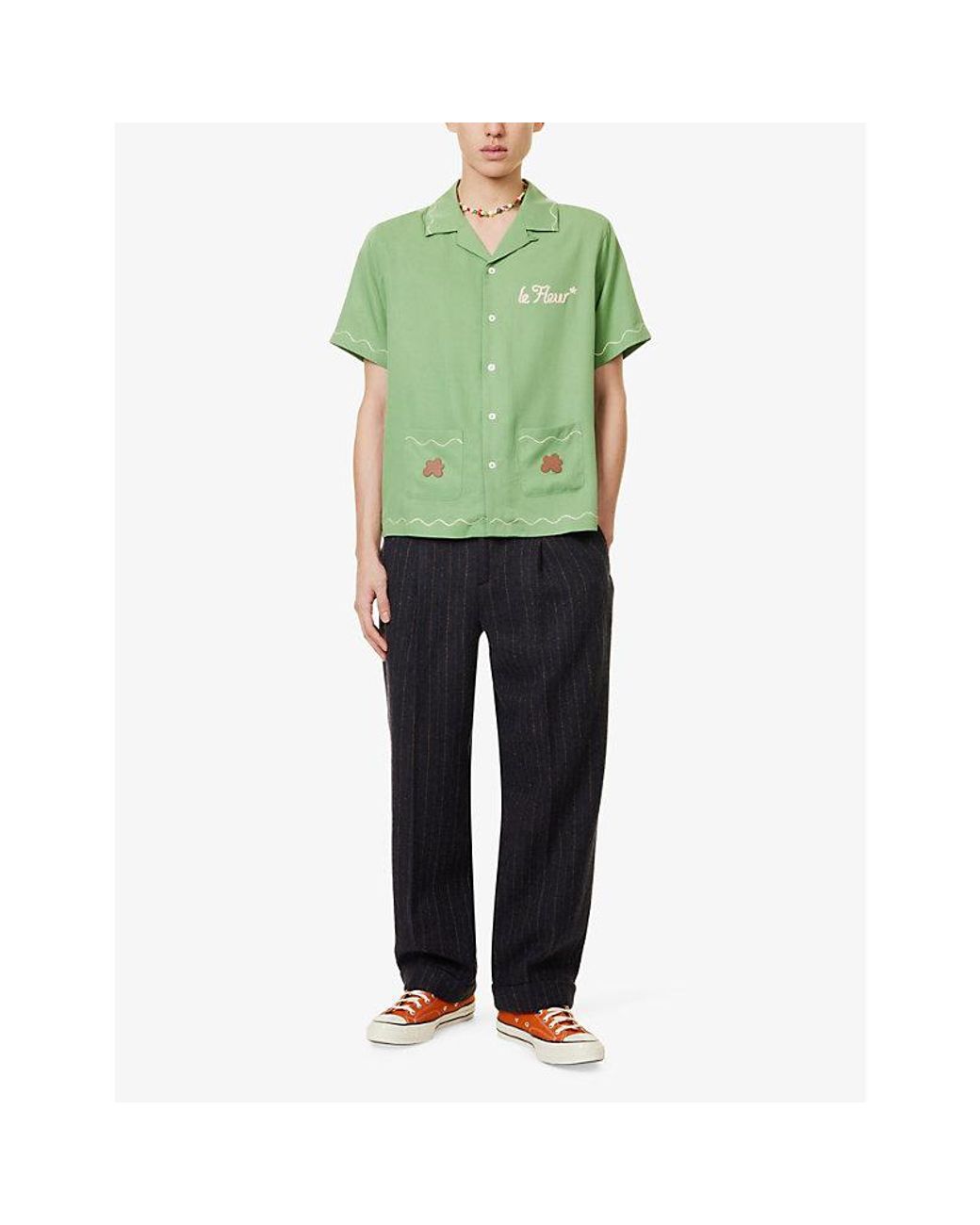 Petalers Chainstitch Button-Up Green – GOLF le FLEUR*