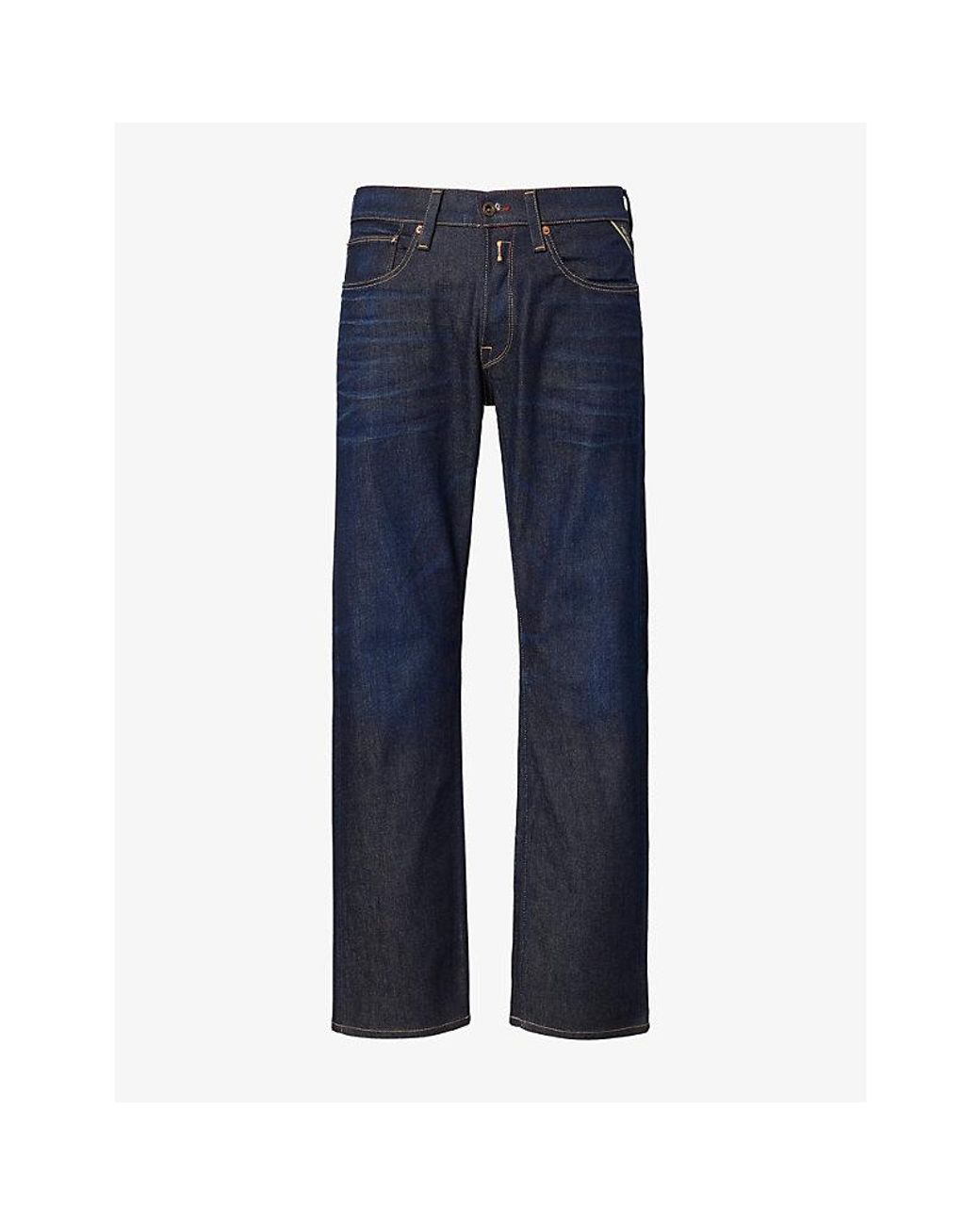 Replay Blue Deryck Straight-Leg Denim Jeans for men