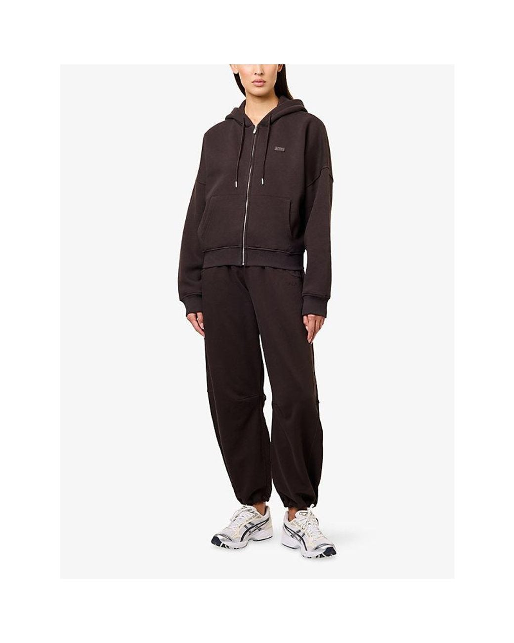 WE Are Tala Brown Multiway Barrel-Leg Cotton-Jersey Jogging Bottoms