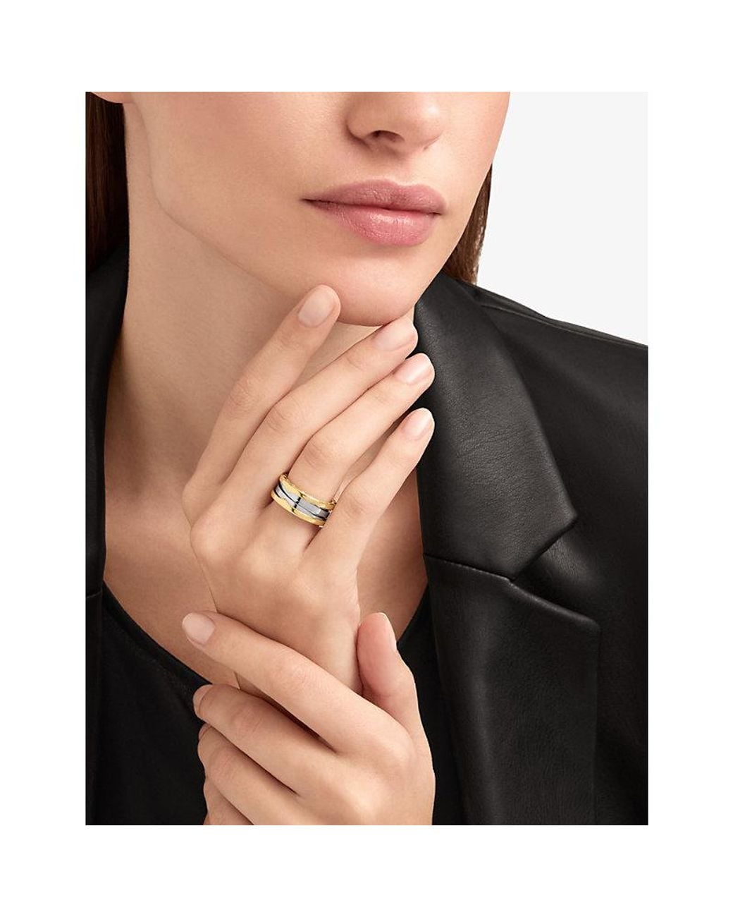 BVLGARI Metallic B.Zero1 18Ct And Stainless Steel Two-Band Ring
