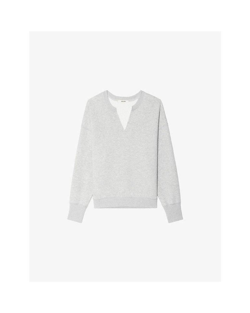 Zadig & Voltaire White V-Neck Cotton-Blend Sweatshirt