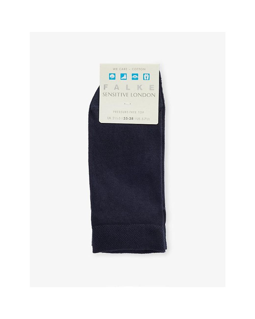 Falke Blue Sensitive London Stretch-Cotton Blend Socks