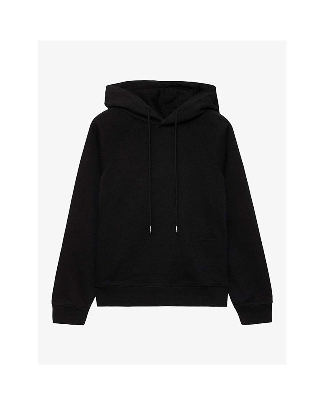 AllSaints Black Lily Raglan-Sleeve Cotton Hoody