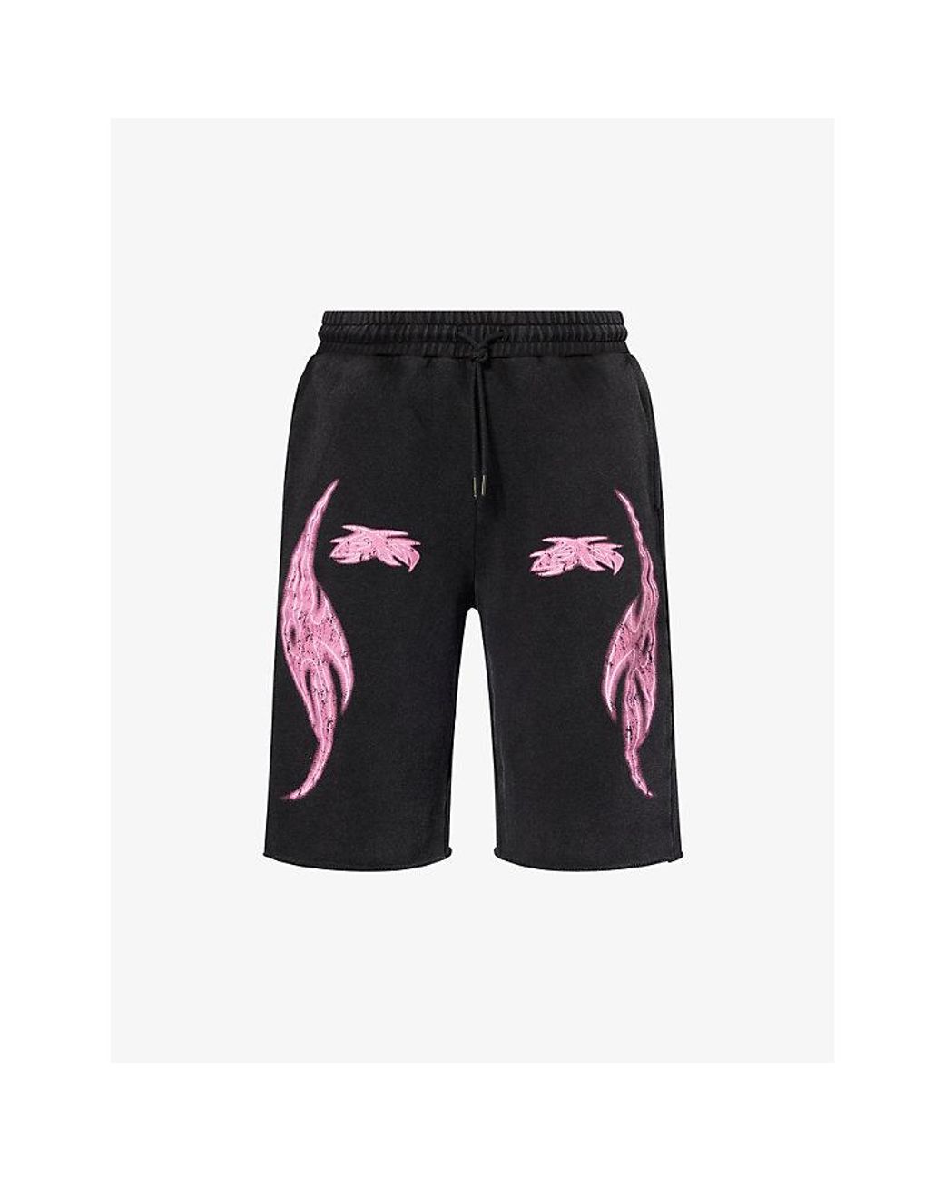 GODMADE Black Vivid Printed Cotton Shorts for men