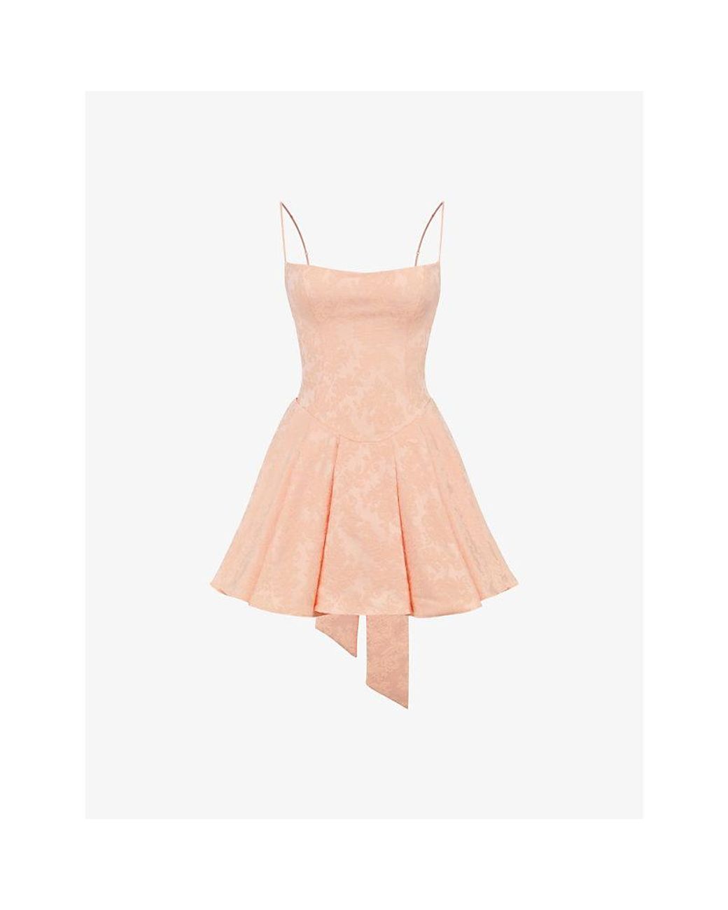 House Of Cb Pink Rosalinda Floral-Jacquard Woven Mini Dress