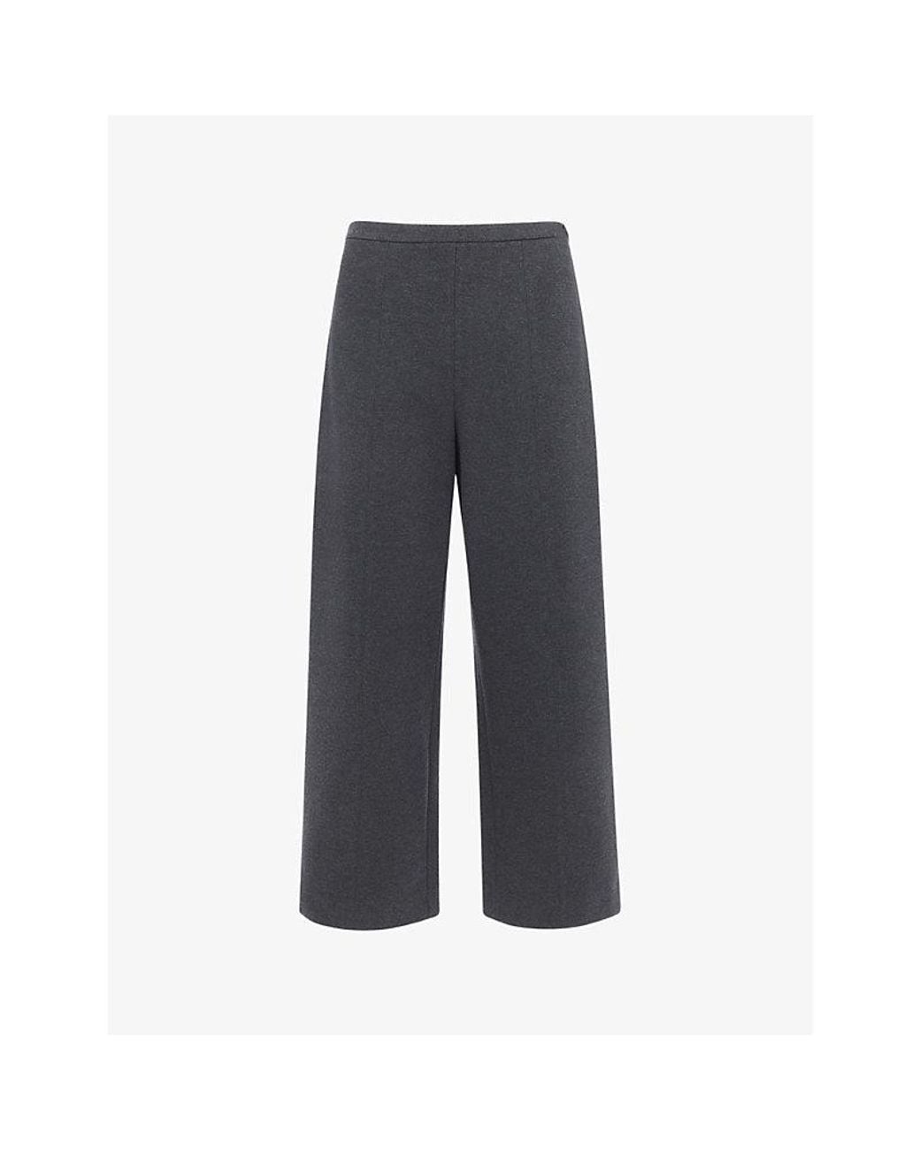 Whistles Blue Camilla Wide-Leg High-Rise Stretch-Woven Trousers