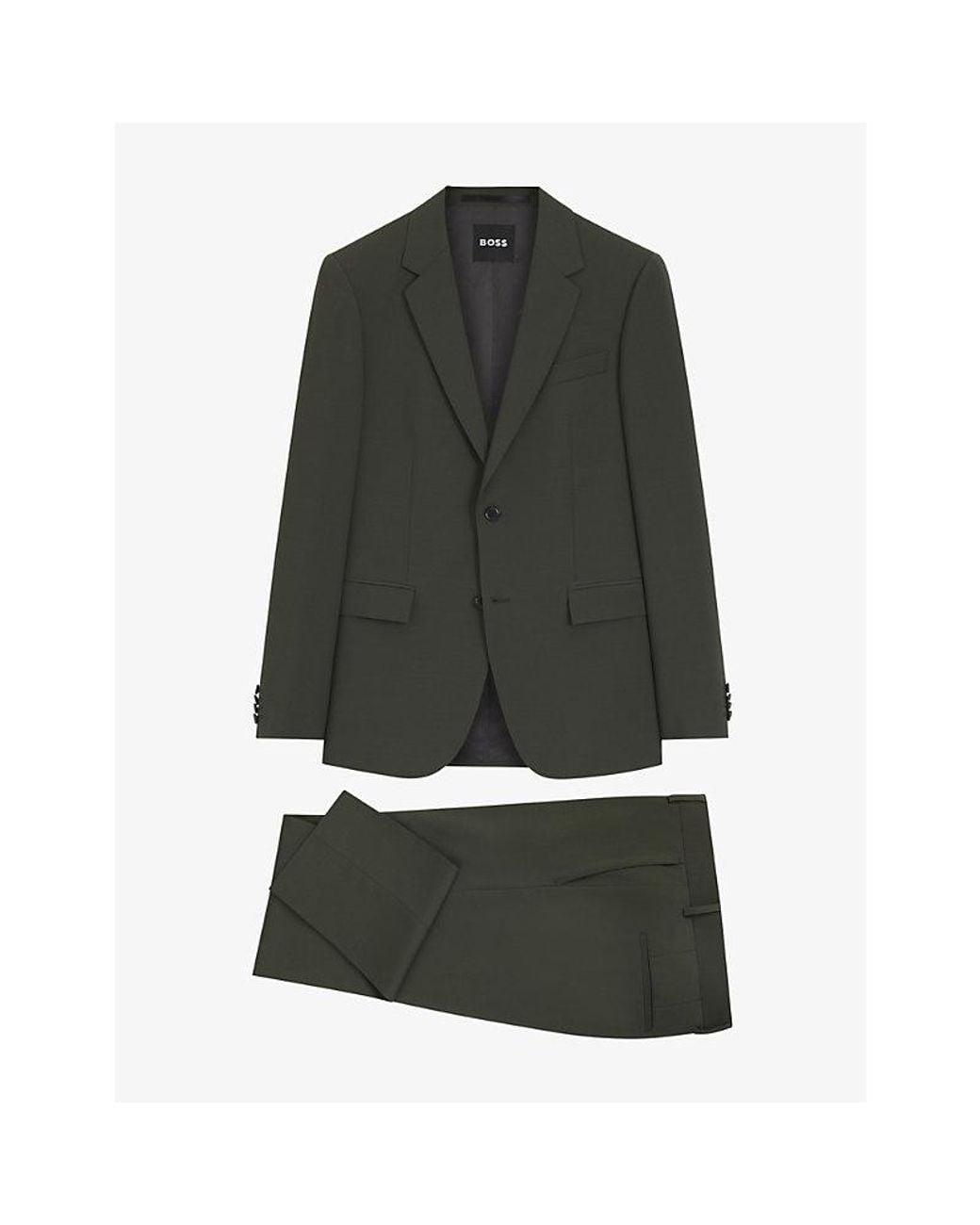 Boss Green Single-Breasted Slim-Fit Stretch-Wool Suit for men