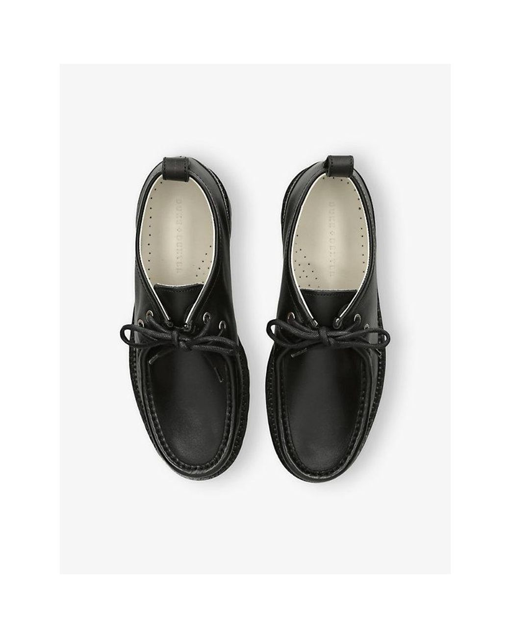 Duke & Dexter Black Moby Lace-Up Leather Loafer Boots for men