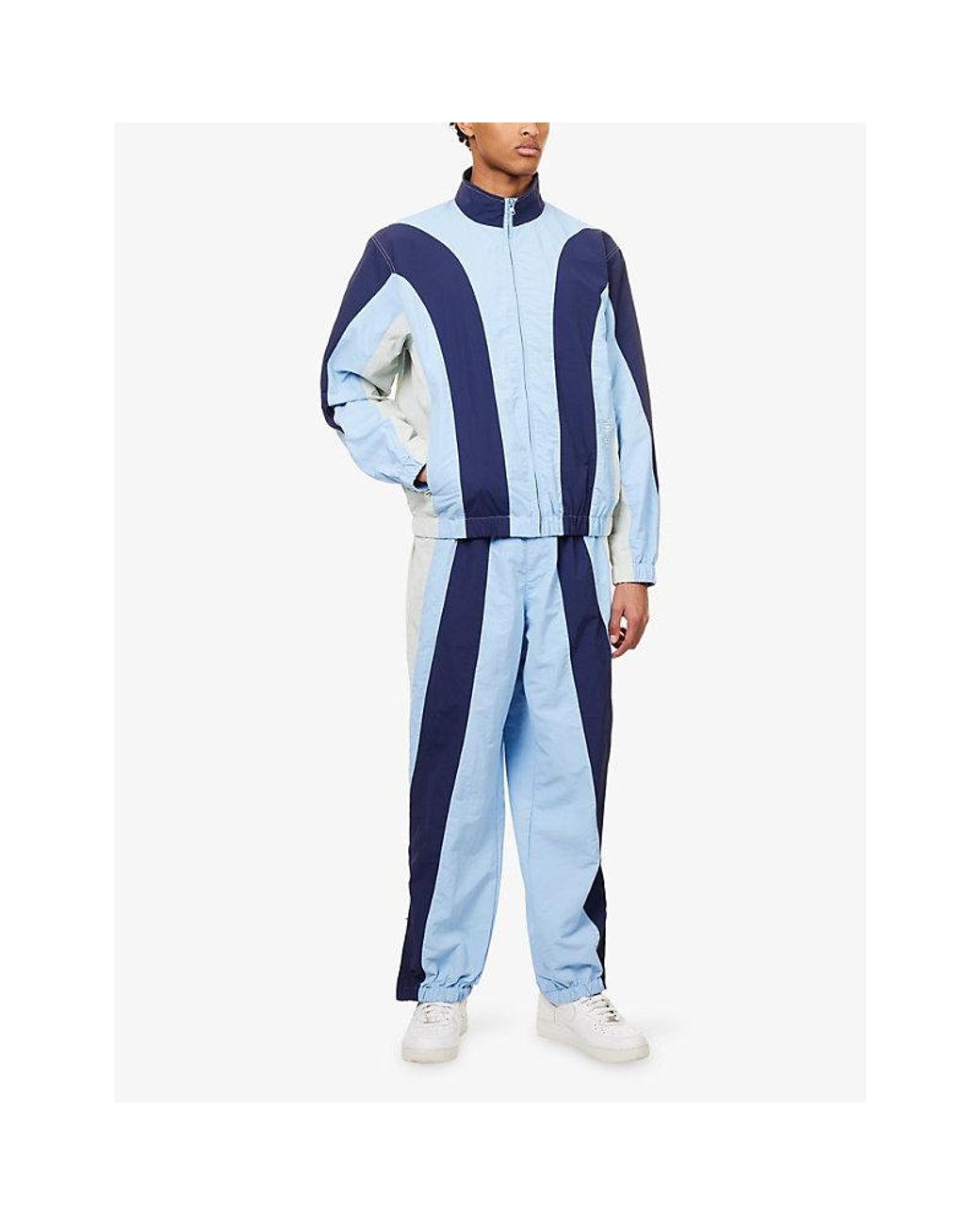 AWAKE NY Blue Pusherman Panelled Shell Jacket for men