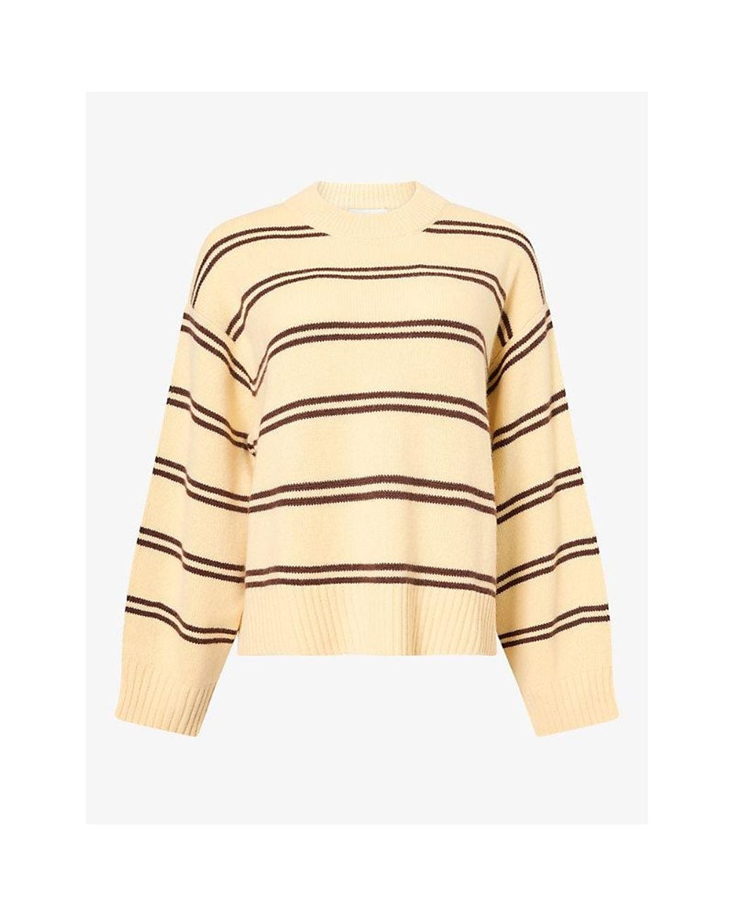 Reformation Natural Cove Oversized Stripe Cashmere Jumper