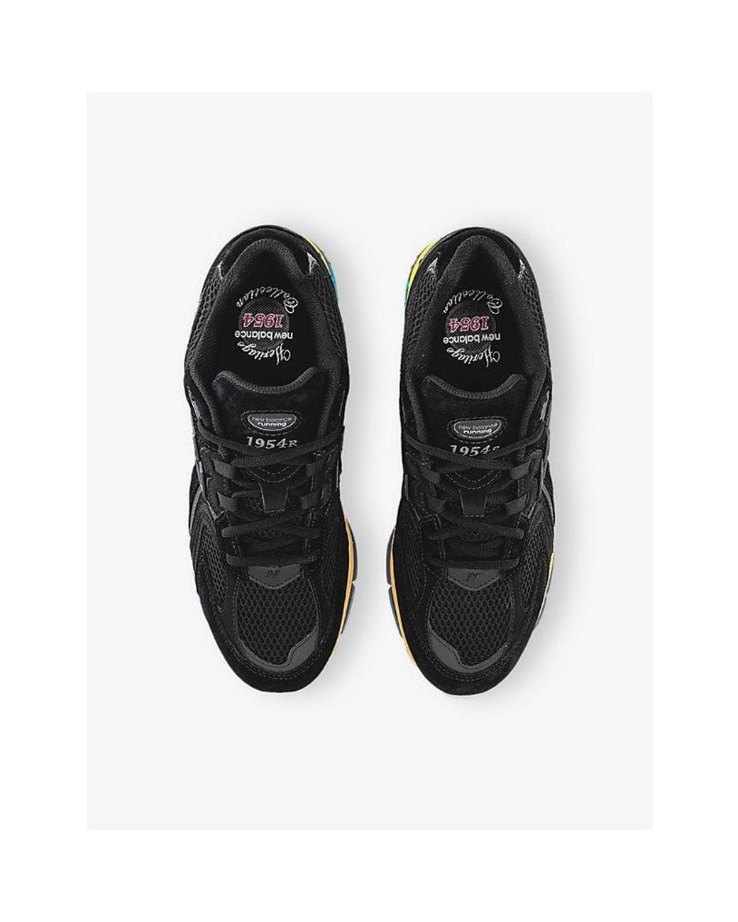 New Balance Black 1954 Suede And Mesh Trainers for men