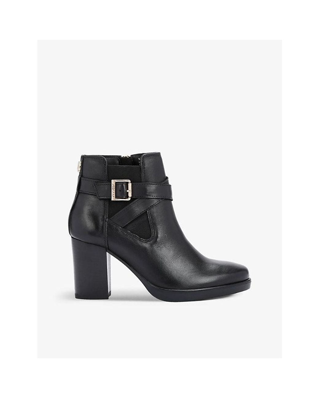 Carvela Kurt Geiger Black Buckle-Detail Leather Ankle Boots