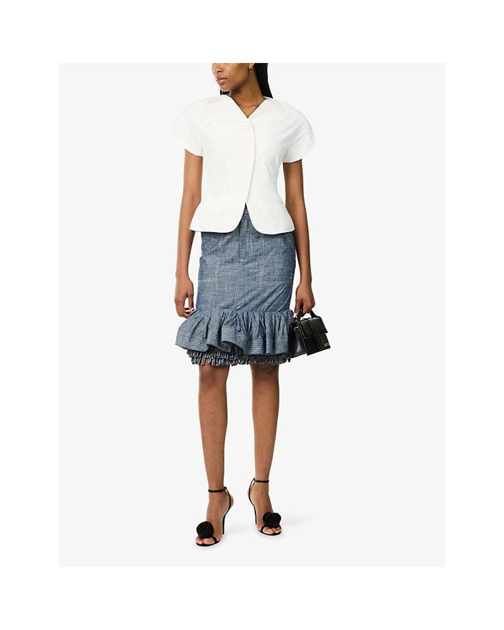 Jacquemus Blue Cabana De-Nîmes Chambray Denim Skirt