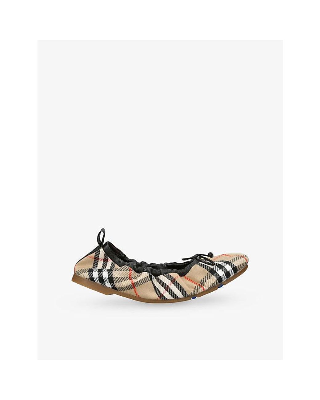 Burberry Multicolor Check Fawn Cotton Blend Pumps