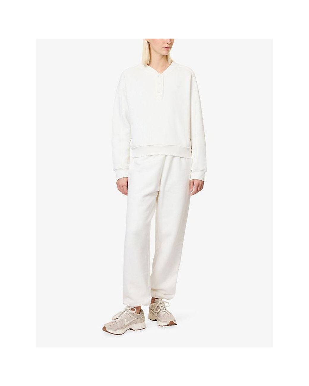 The Couture Club White Relaxed Cuffed Jersey Jogging Bottoms
