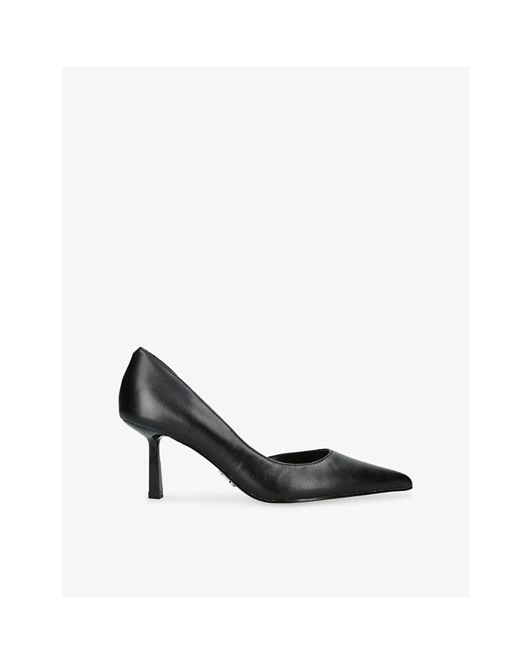 Steve Madden Black Vena 017 Leather Heeled Courts