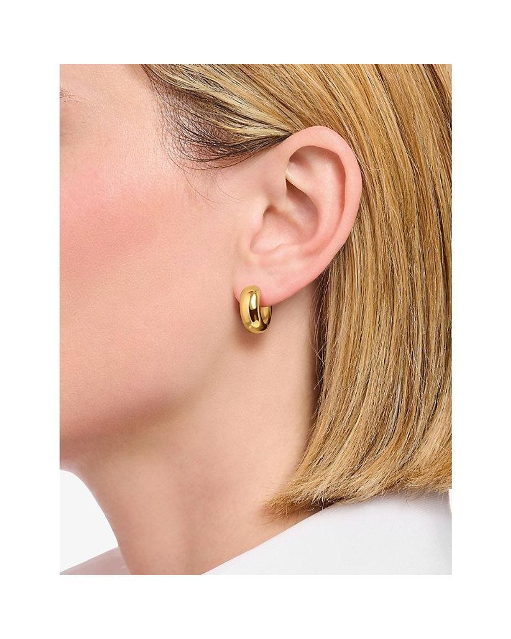Thomas Sabo Metallic Small Chunky 18Ct-Plated 925 Sterling Hoop Earrings