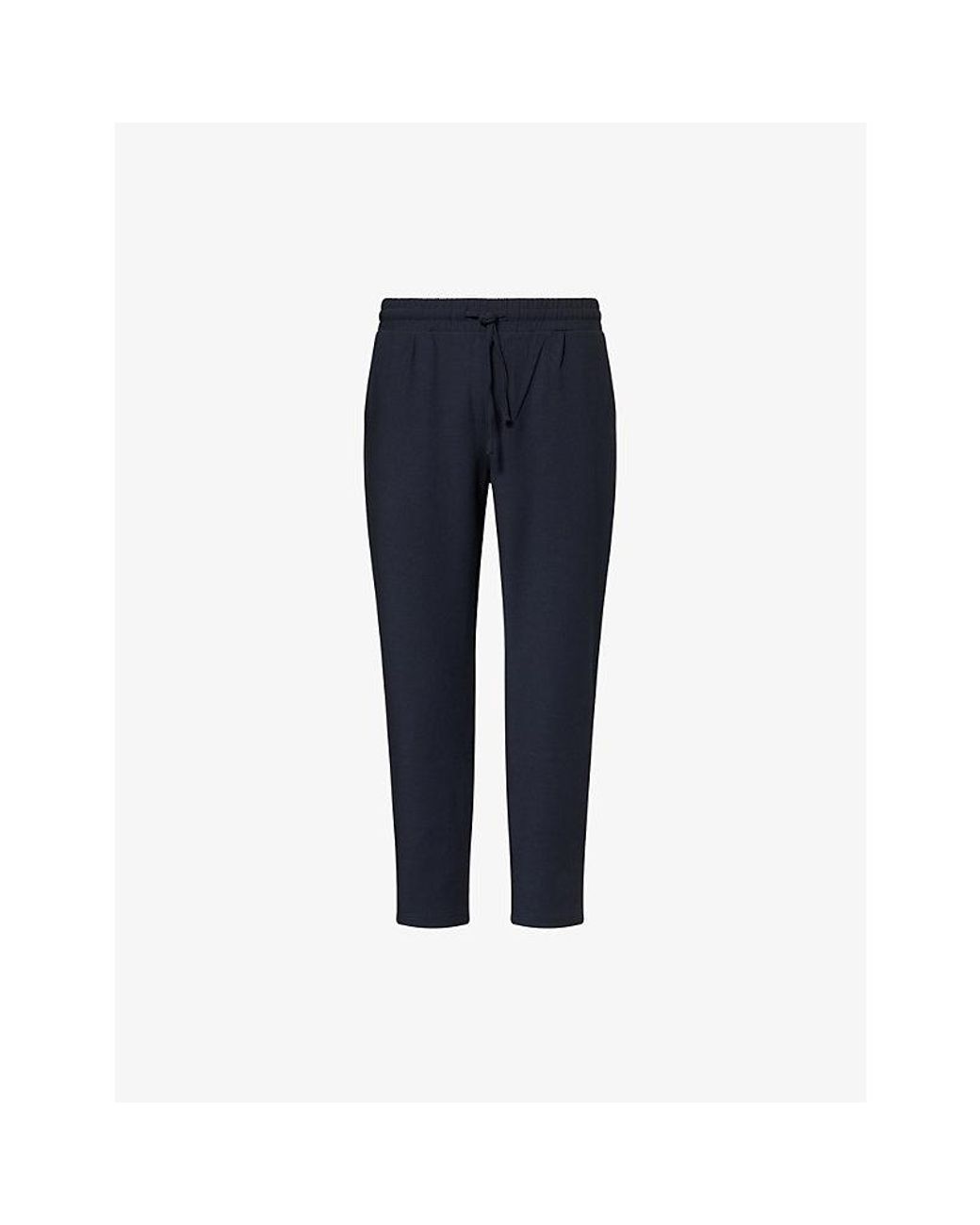 Arne Blue Smart Casual Tapered-Leg Woven Jogging Bottoms for men