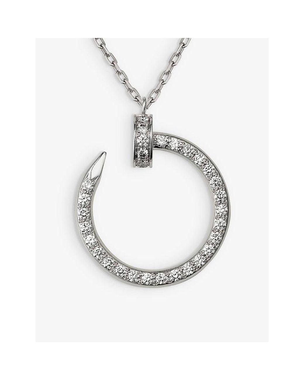 Cartier White Juste Un Clou 18Ct- And 0.38Ct Diamond Pendant Necklace
