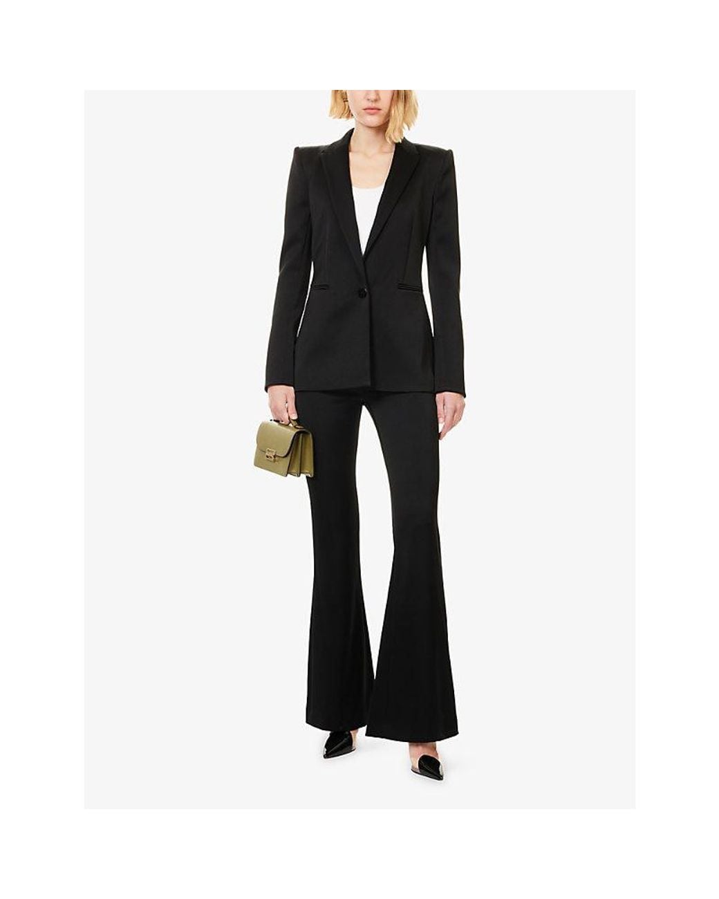 Galvan Black Sculpted Single-Breasted Woven Blazer