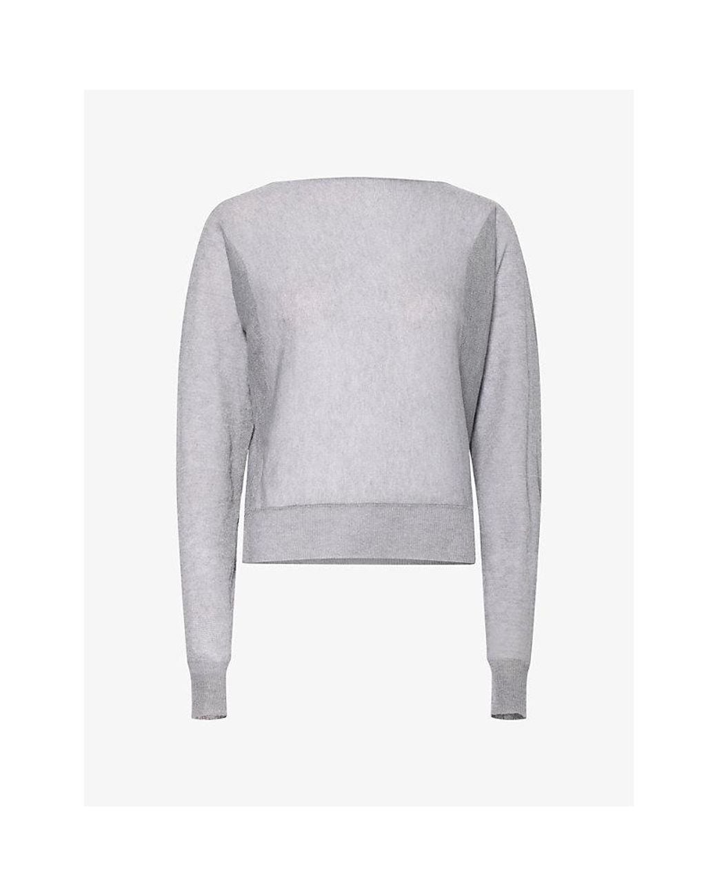 Jaded London Gray Backless Bead Sheer Woven Top