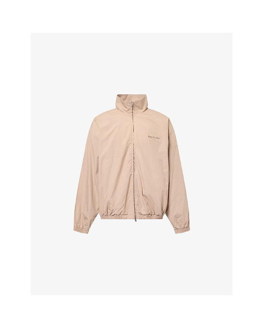Acne Pink Washed Logo Cotton Jacket for men