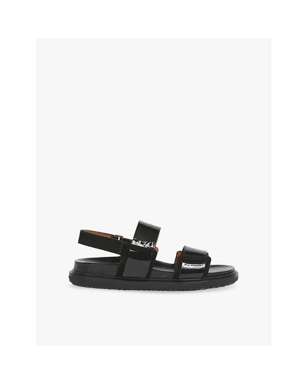 Marni Black Fussbett Double-Strap Leather Sandals
