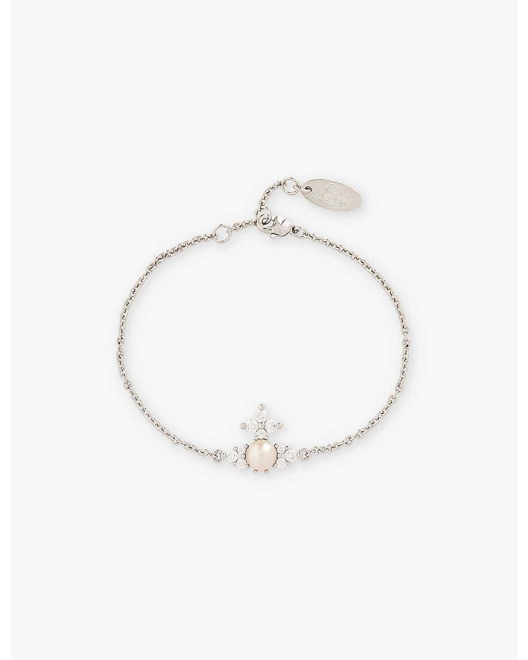 Vivienne Westwood Feodora Brass And Cubic Zirconia Bracelet