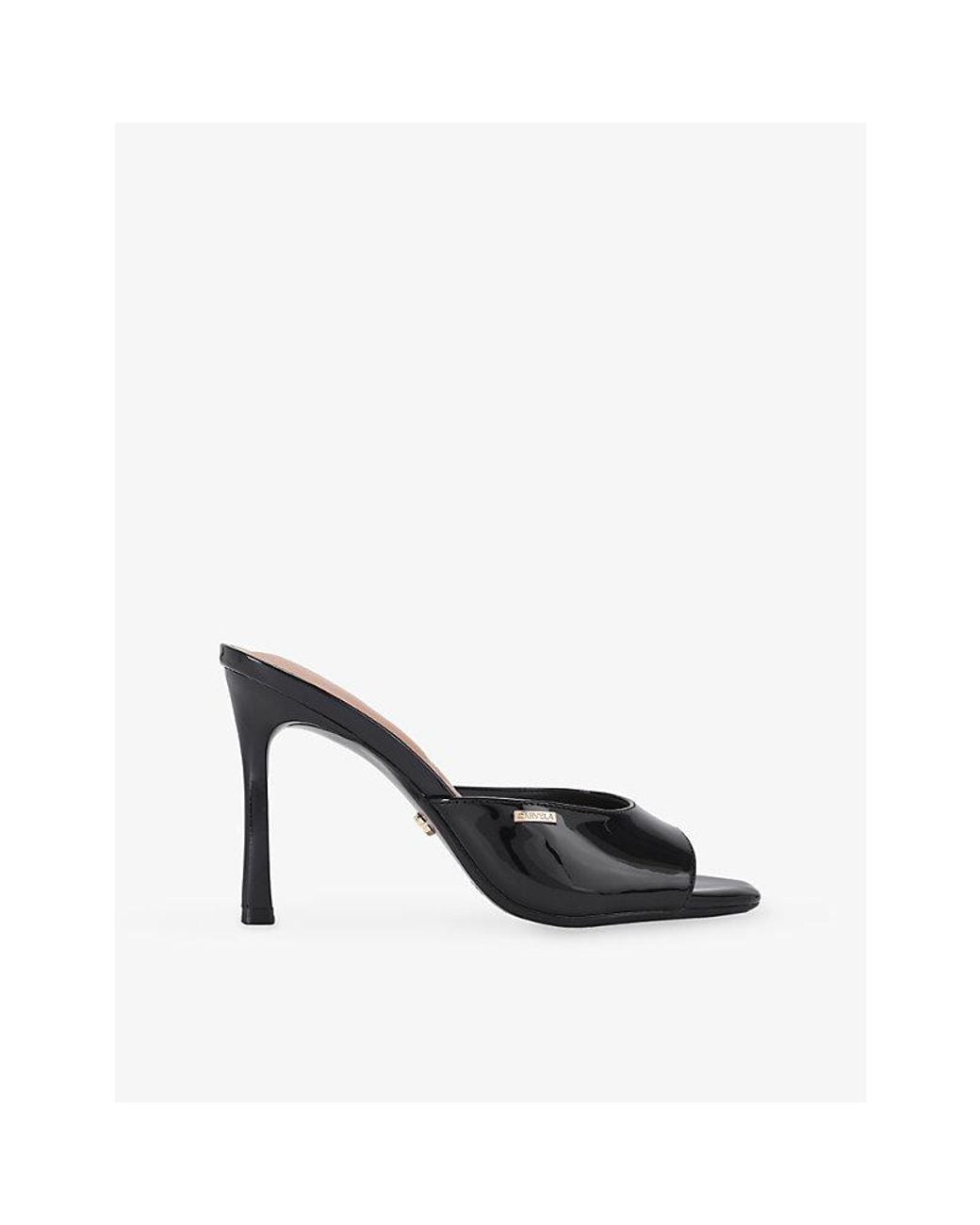 Carvela Kurt Geiger Black Isabella Heeled Faux-Leather Mules