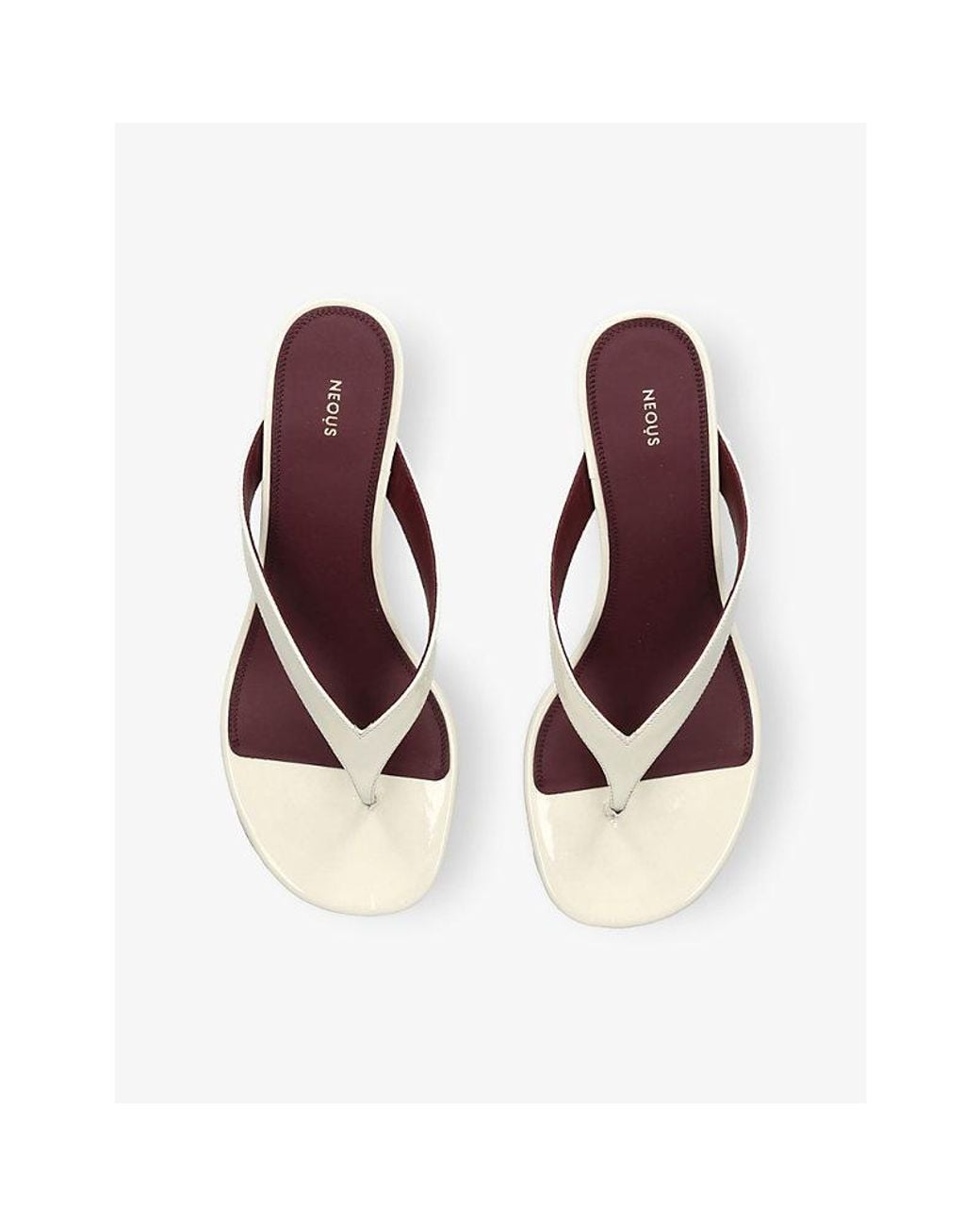 Neous White Tercus Leather Wedge Sandals