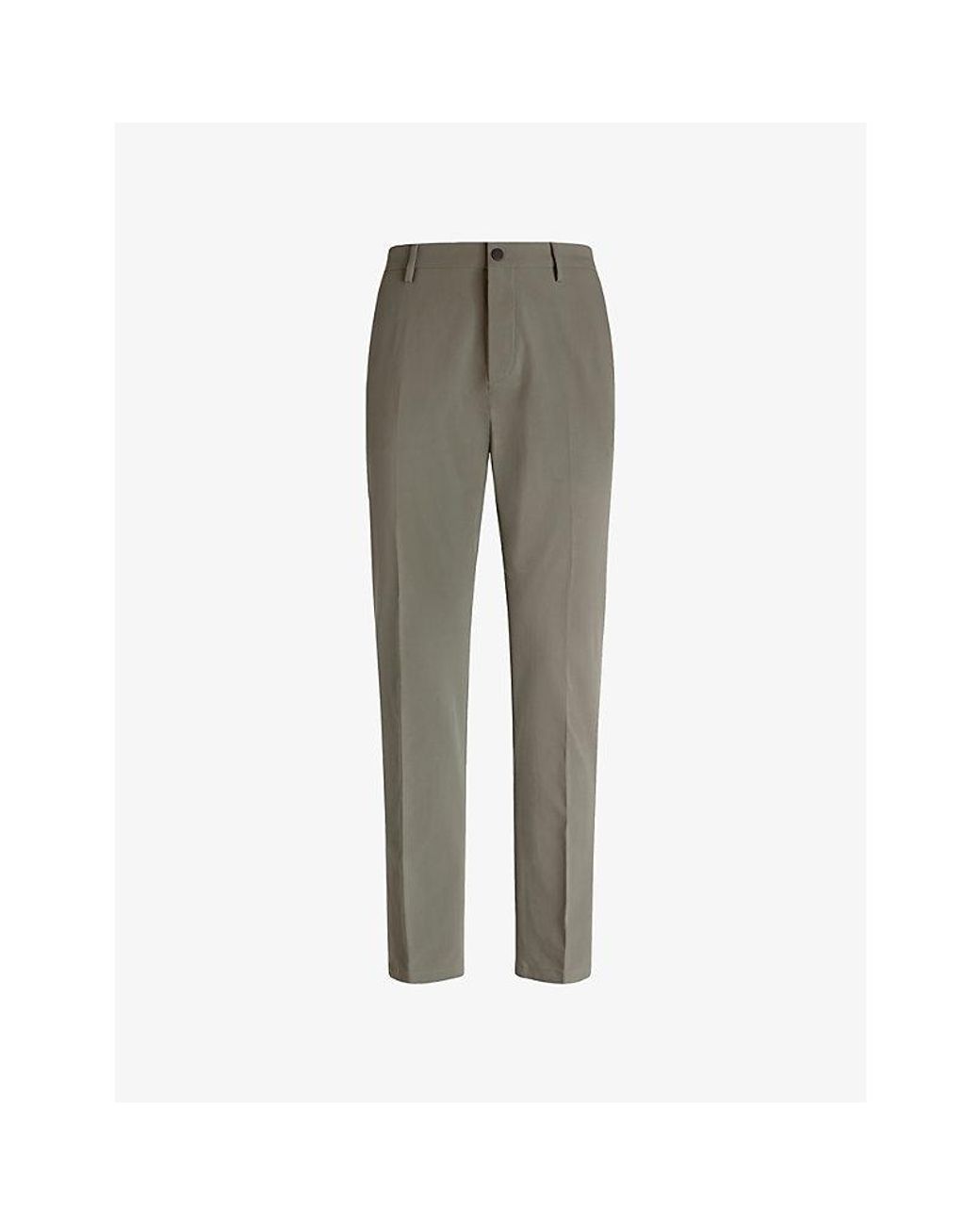 Boggi Gray Btech Performance Slim-Leg Stretch-Woven Trousers for men