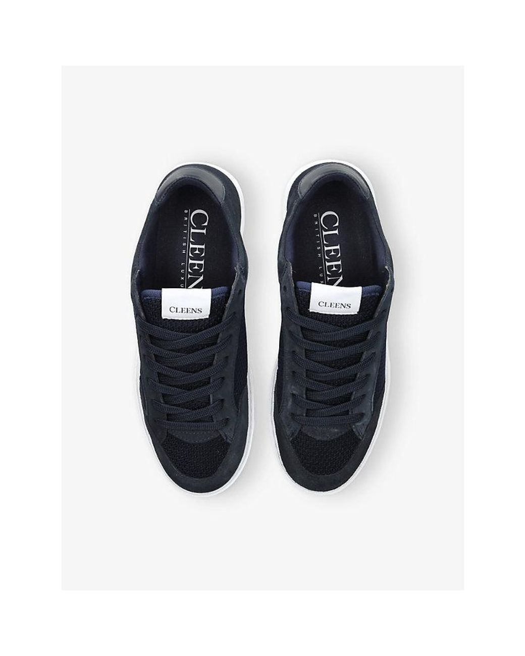 Cleens Blue Luxor Suede And Mesh Trainers for men