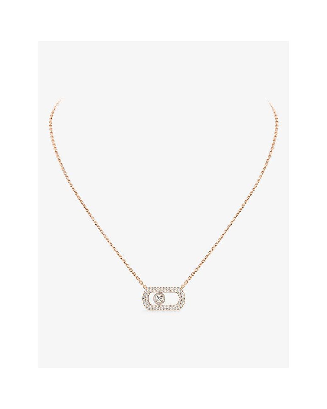 Messika Metallic So Move Pavé 18Ct And 0.65Ct Pendant Necklace