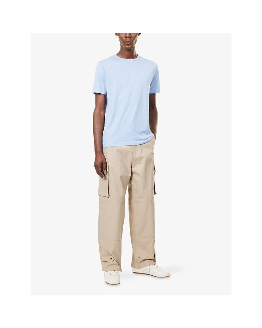 Sunspel Blue Classic Short-Sleeve Cotton-Jersey T-Shirt for men